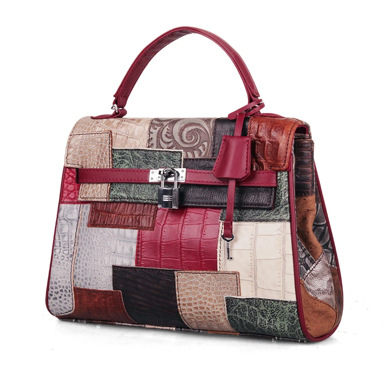 New Casual Plaid Shoulder Bag Fashion Stitching Wild Messenger Brand Female Totes Crossbody Bags Women Leather Handbag