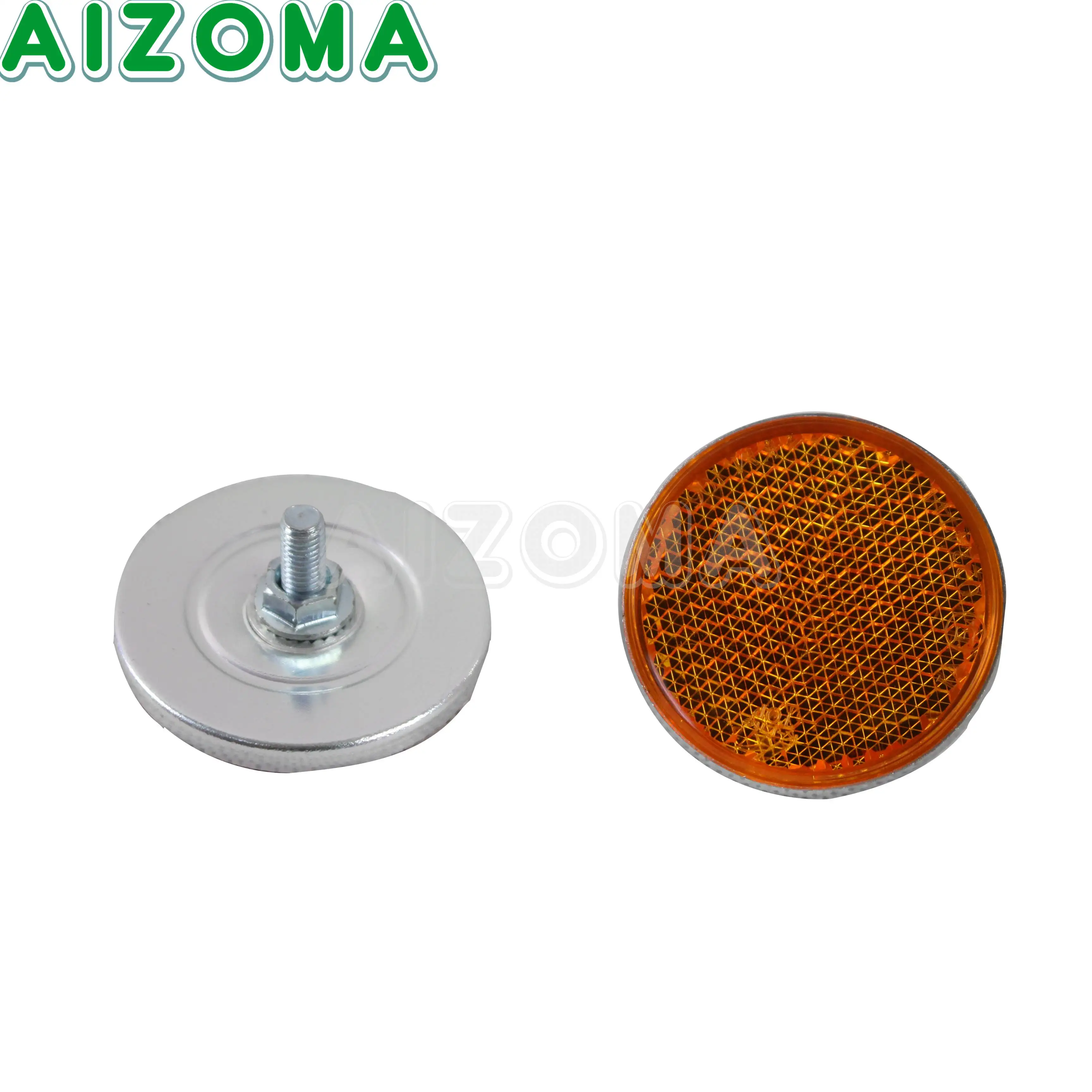 40mm Round Bolt-On Reflector Reflective Warning Plate Stickers Sign Sheeting Universal For Motorcycles ATV Dirt Bikes Scooters