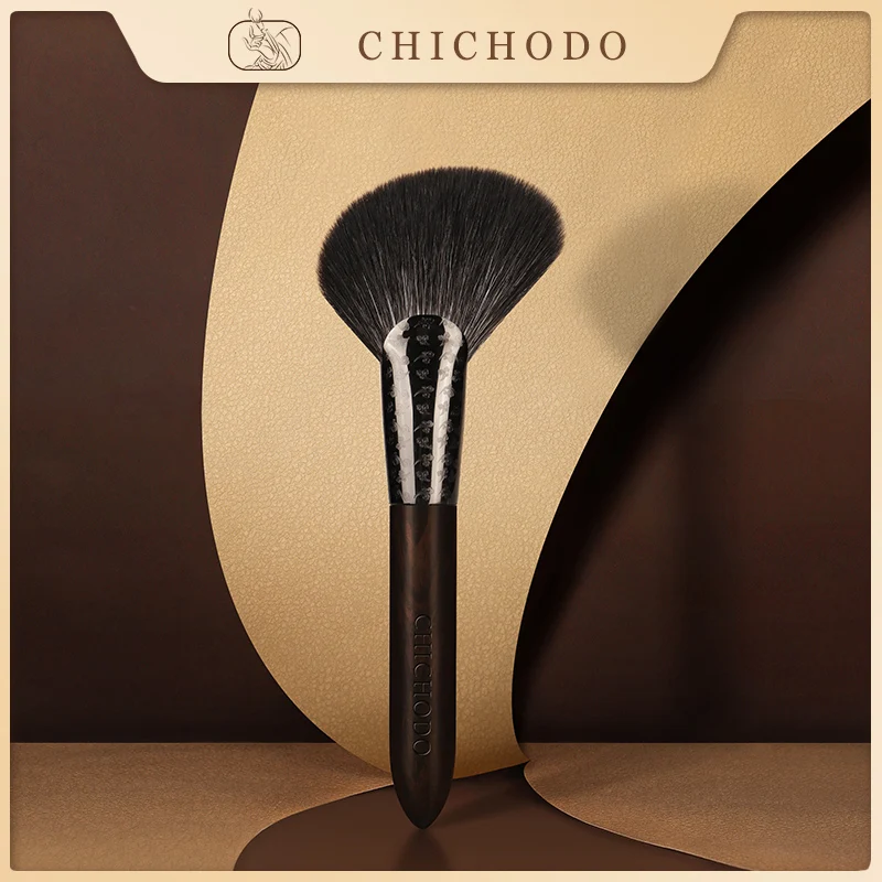 CHICHODO Makeup Brush-Luxurious Carved Ebony Animal Hair Series-Fox&Gray Rat&Goat Hair Bronzer Brush-beauty pen-F148