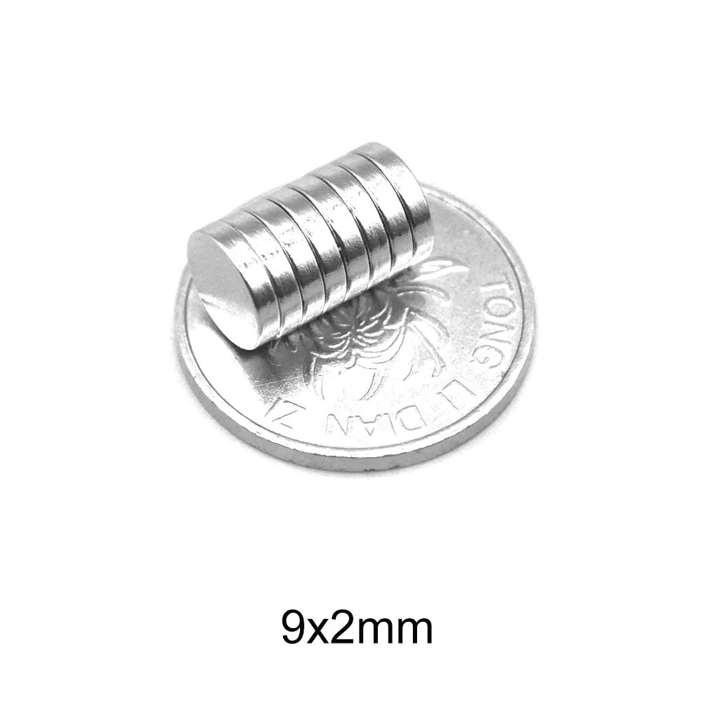 20/50/100/200/300/500PCS 9*2 mm Thin Round Search Magnet N35 9x2mm Neodymium Magnet Disc 9x2 Powerful Strong Magnetic Magnets