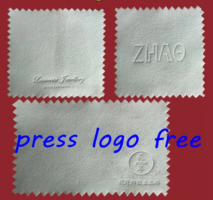 Imagem -02 - Jóias Ferramenta Cleaner Microfibra Suede Tecido Material Logotipo Personalizado Prata Polonês Opp Bolsas Emboss 8x8cm 1000 Pcs