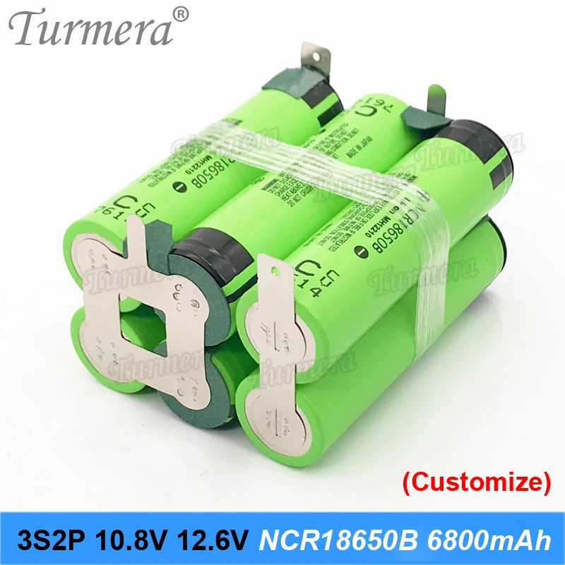 3S 10.8V 4S 14.4V 5S 18V 18650 3400mAh Battery NCR18650B 3400mAh 6800mAh for 12V 16.8V 21V Screwdriver Battery Customize