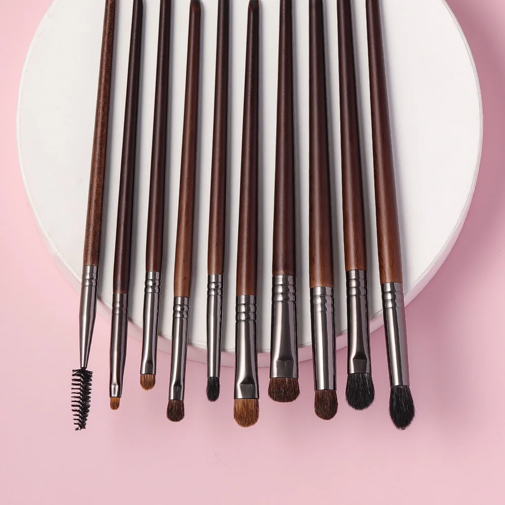 BETHY BEAUTY 10 PCS Brow Brush Blending Makeup Brush Set Cosmetic Spolie Contouring Brushes For Make Up Cream Crease Shading