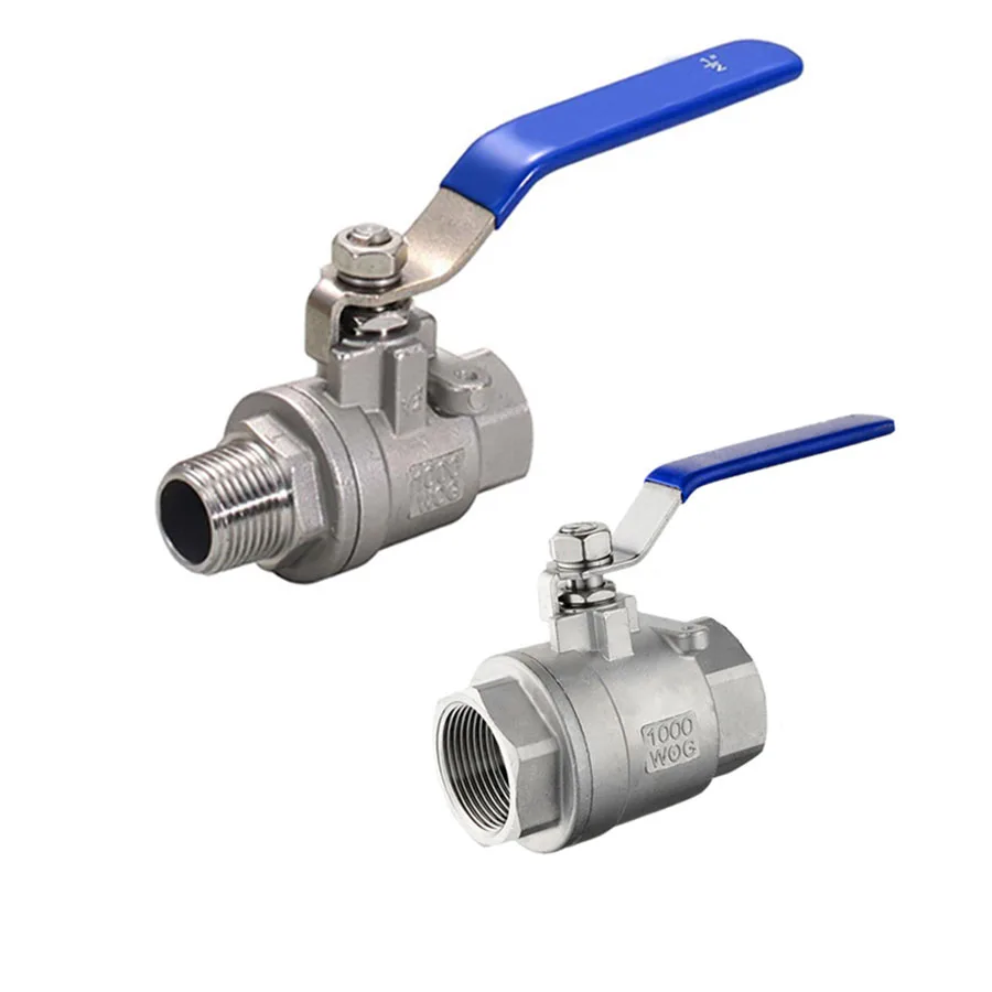 304 Stainless Steel 2P Full Ports Ball Valve BSPT 1/4 3/8