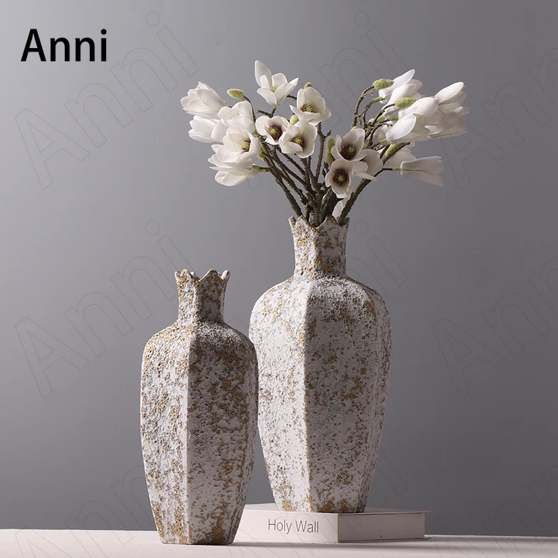 Chinese Vintage Ceramic Vase Creative Pomegranate Bubble Glaze Countertop Vases Living Room Bookcase Desk Flower Pots Ornaments