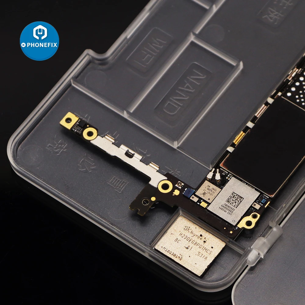 Scatola di immagazzinaggio in plastica trasparente Accessori per chip IC CPU in acrilico super rigido Custodia per organizer Organizzatore per viti per la riparazione di iPhone