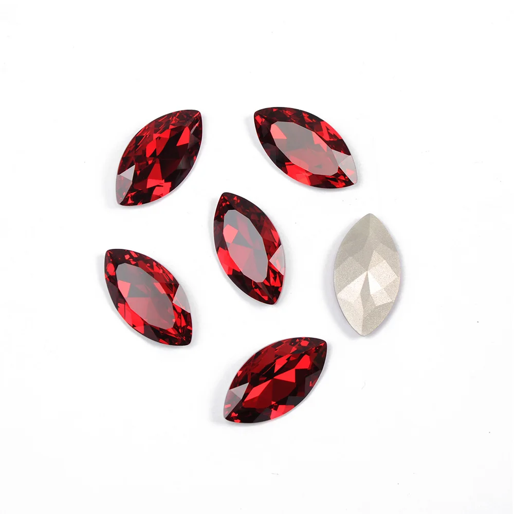 YANRUO 4227 Navette Sew On Rhinestone Big Glass Strass Horse Eyes Pointback Fancy Stones and Crystals for Decoration