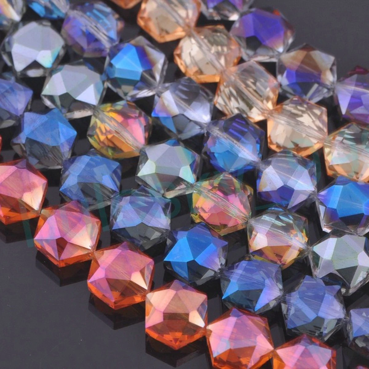 12mm 16mm 20mm 22mm Loose Hexagon Faceted Crystal Glass Crafts Beads For Jewelry Making DIY