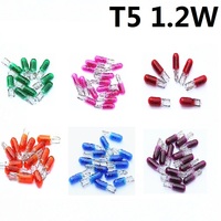 10Pcs 12V 1.2W T5 286 amber red green blue pink purple warm white Light Bulb Dashboard Instrument Panel Brake Light Bulbs