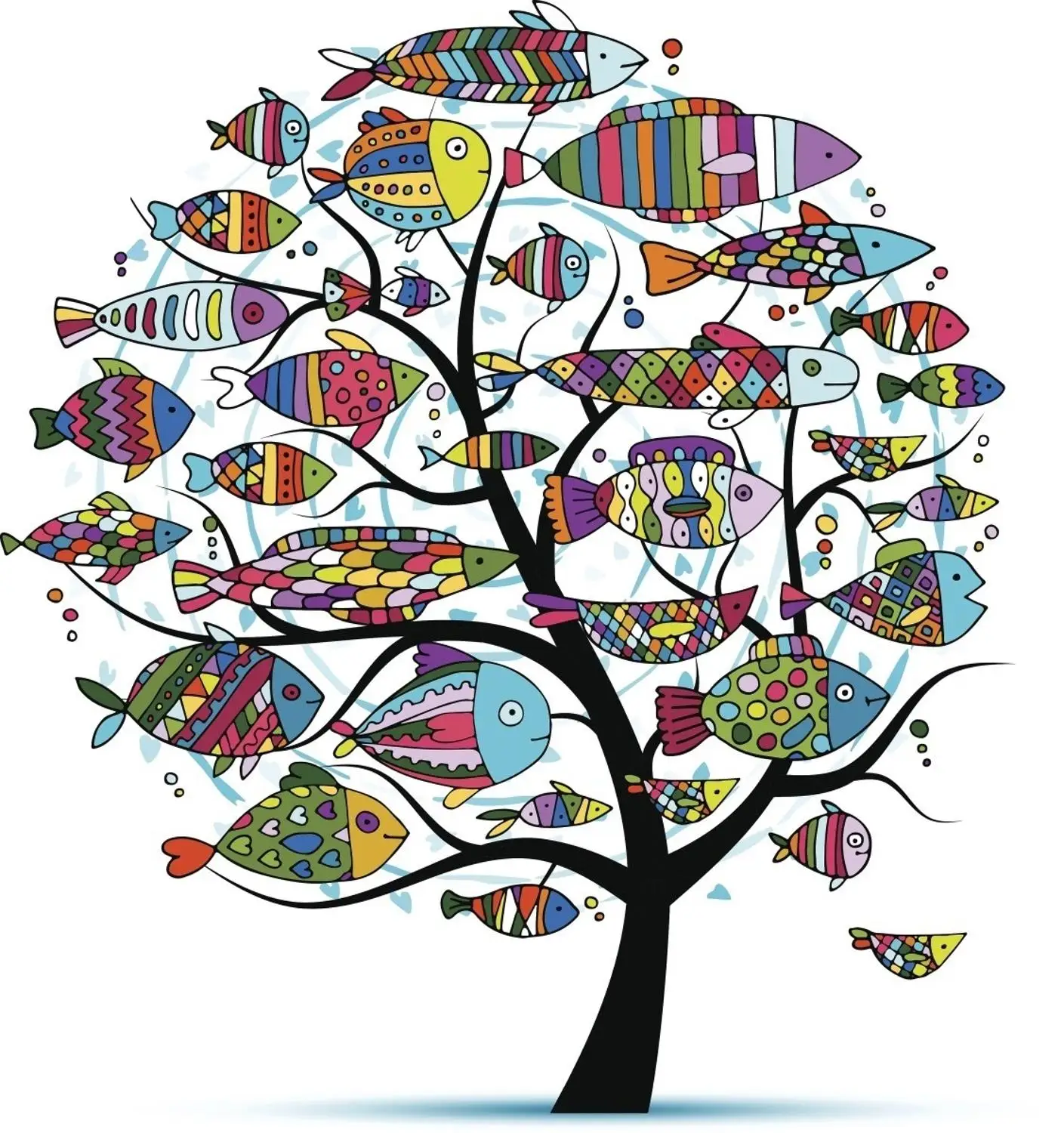 AZSG  interesting tree fish Clear Stamps/Seals For DIY Scrapbooking/Card Making/Album Decorative Silicone Stamp Crafts