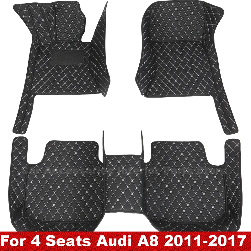 

Car Floor Mats For 4 Seats Audi A8 2017 2016 2015 2014 2013 2012 2011 Custom Car Accessories Interior Parts Waterproof Carpets