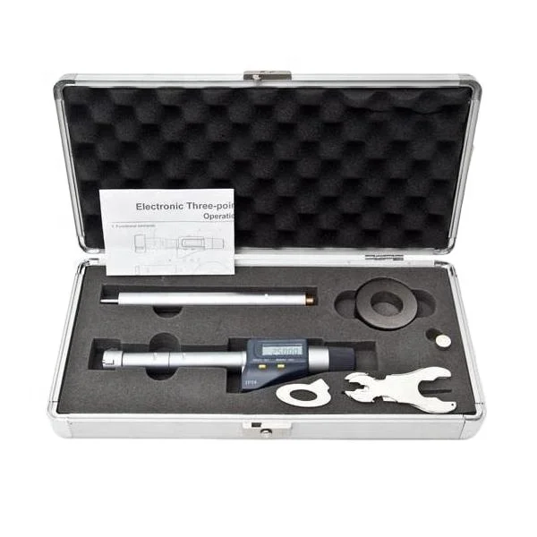 

20-25mm IP54 digital three point internal inside micrometer with 25mm setting ring 150mm extension rod set in case