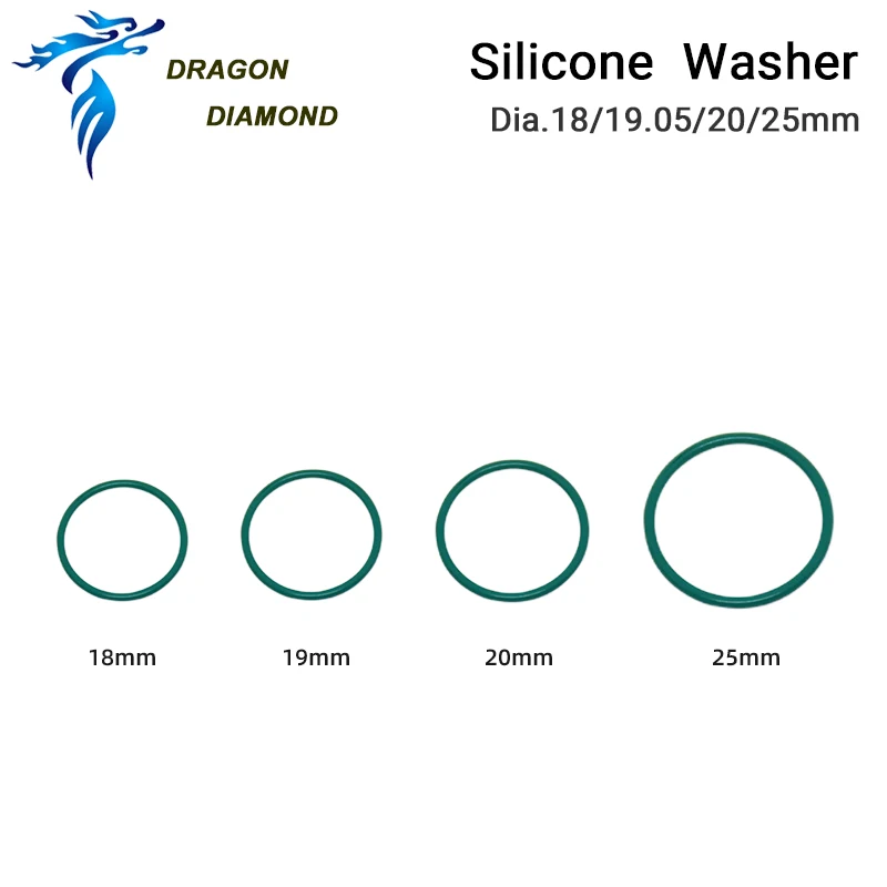 Arandela de silicona CO2, grabador láser diámetro 18mm, 19,05mm, 20mm, 25mm para proteger la lente de enfoque láser CO2, lote de 5 unidades