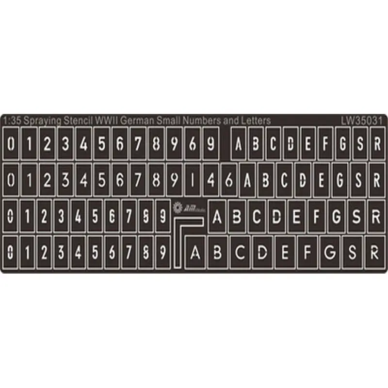 AM-WORKS LW35031 1/35 WWII German Turret Numbers & Letters - Small - Stencil Mask