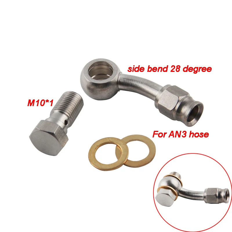 auto motorcycle Motor Bike hydraulic ptfe brake hose stainless steel swivel banjo fitting turbo oil line Fitting AN3 hose