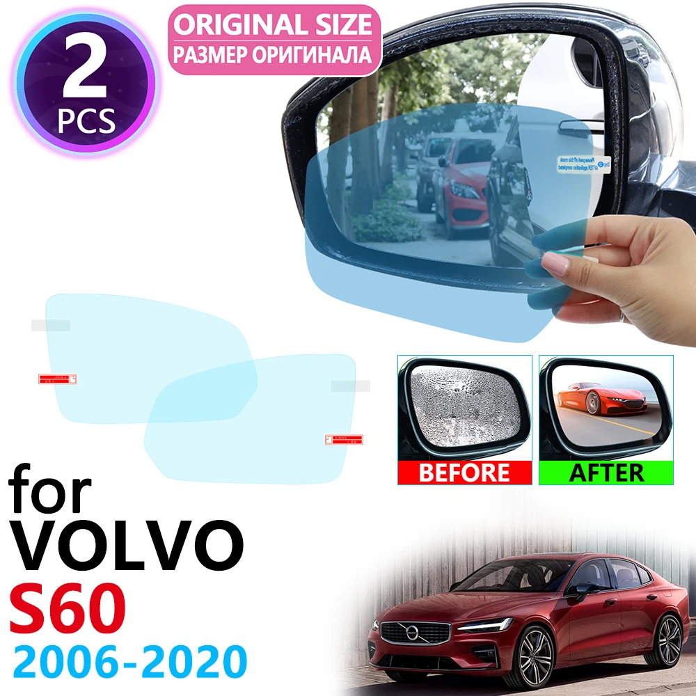 for VOLVO S60 Rdesign 2006~2020 Full Cover Rearview Mirror Anti-Fog Rainproof Anti Fog Film Car Accessories 2007 2012 2018 2019