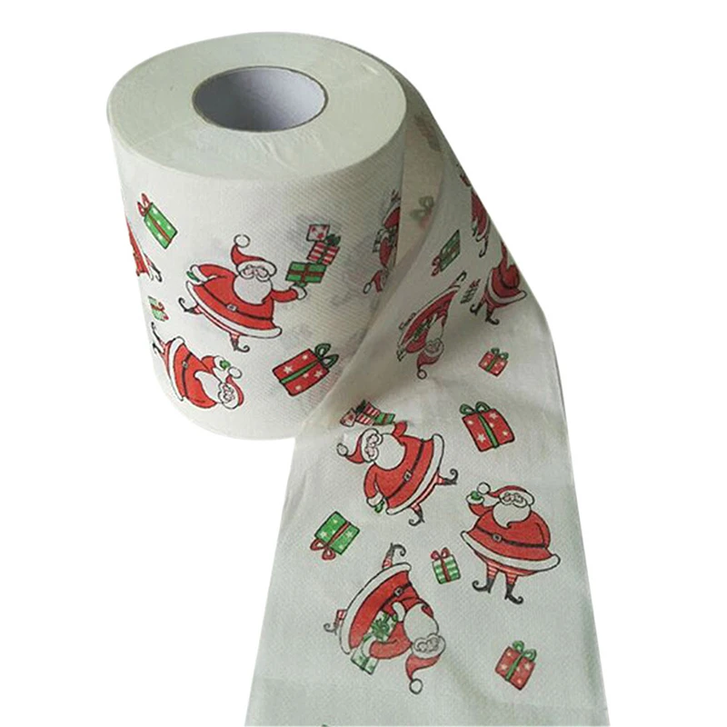 Christmas Toilet Paper Roll, Printed Santa Claus and Elk, New Reindeer Tissue, Christmas Decorations for Home