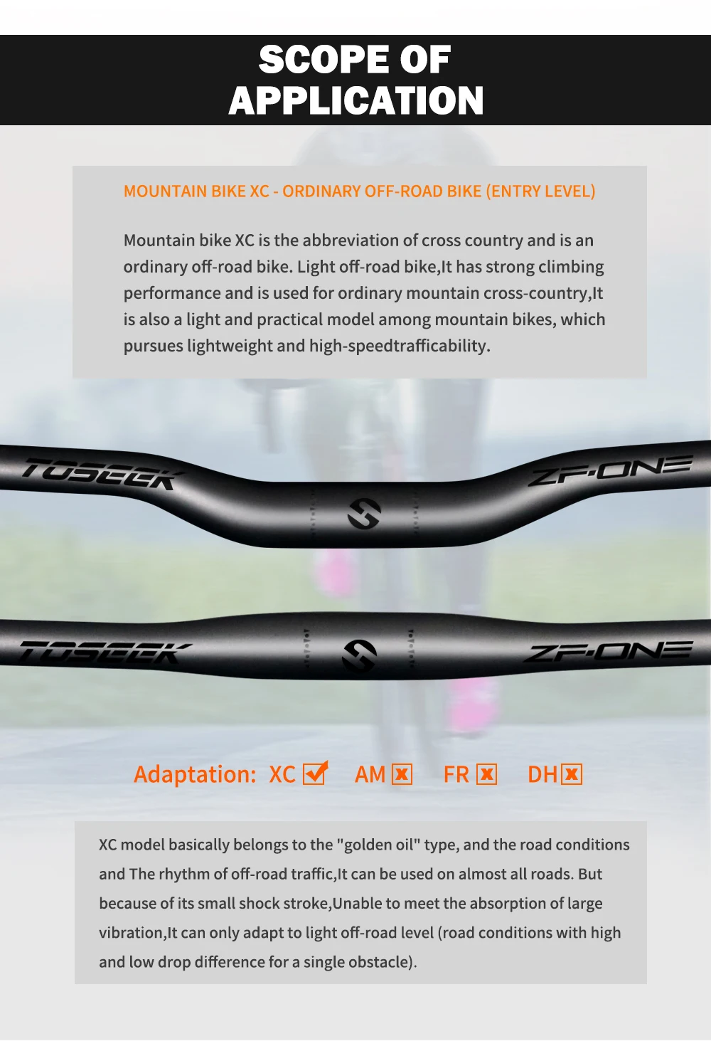 TOSEEK ZF-ONE Mtb Carbon Handlebar Bicycle Handlebar 31.8*580-720/740/760mm Matt Black Handlebars For Mountain Bike Accessories