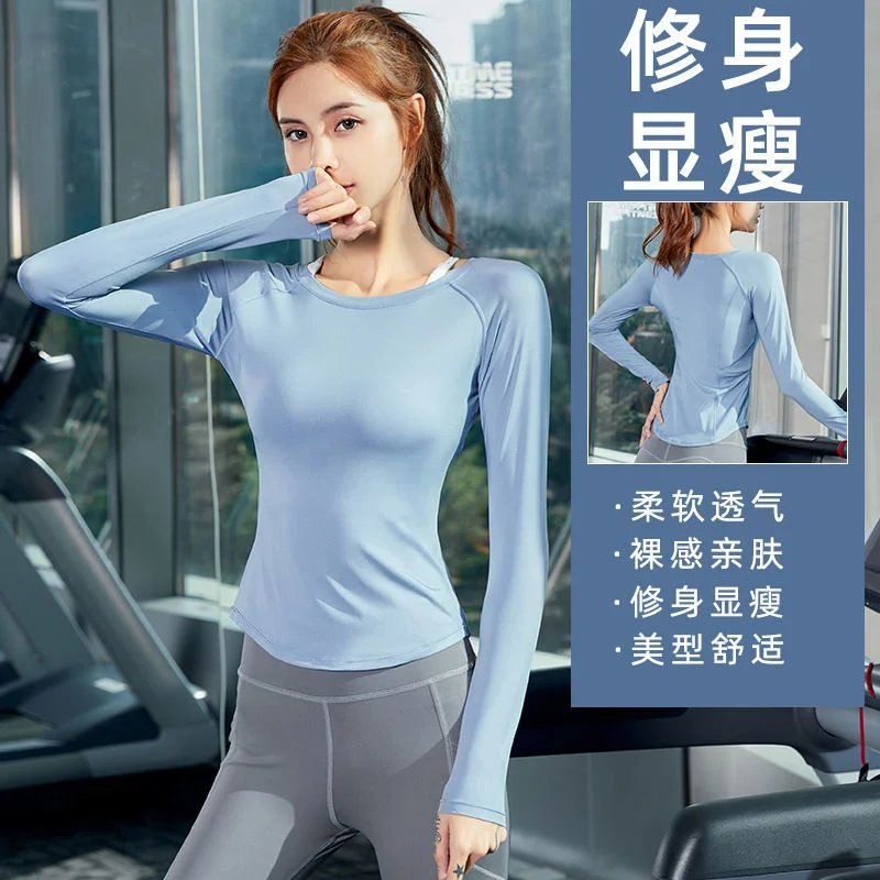 

Yoga Crop Top New Running Gym in Autumn Fast Dry Breathable, Neck Sports Suit Mujer Camisetas