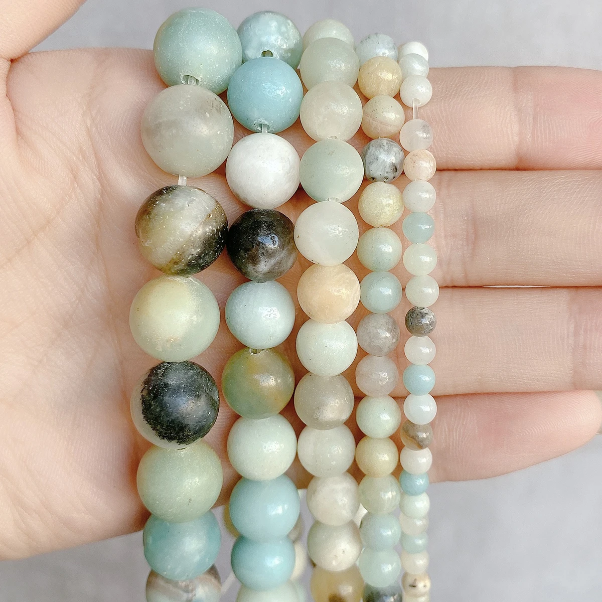 

Hot Selling Natural Amazonite Stone 4/6/8/10/12MM Selectable Natural Stone Round Beads For Jewelry Making Bulk 38CM/Strand