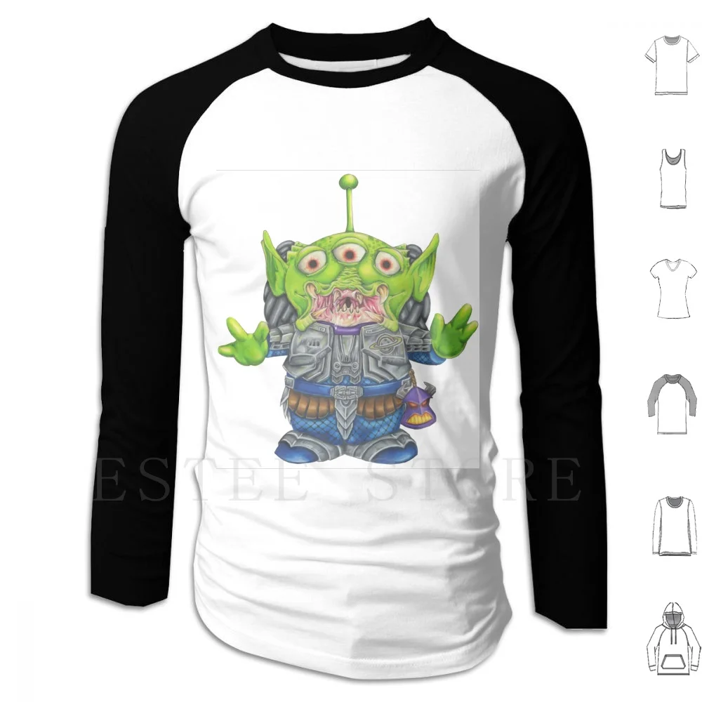 Little Green Hoodie Long Sleeve Little Green Man Little Green The Claw Avp Vs Hand Drawn
