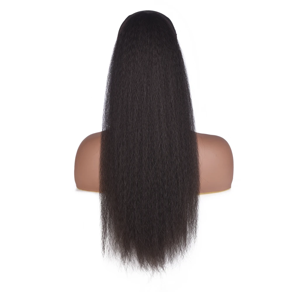 Synthetic Ponytail Clip in Hair Extensions Afro Long Kinky Straight Overhead Drawstring Ponytail de cabello Natural Hairpieces