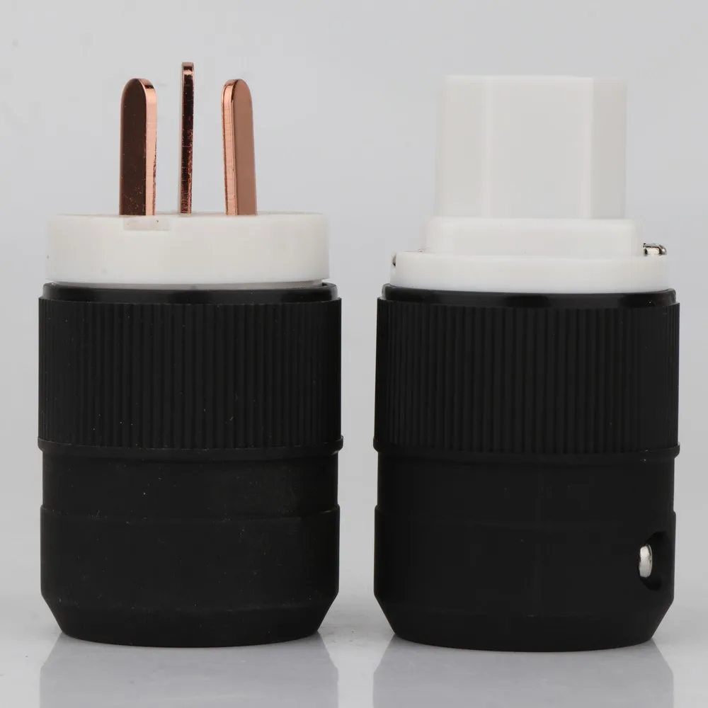 2PCS High End 24K Gold Plated/Rhodium Plated Schuko AC power plug+IEC power connector  plug  Clearance at the end of 2020