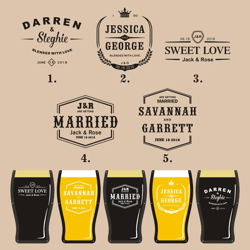 Personalized Beer Design Guestbook Wedding Customization Country Wedding Decor Party Wood Guestbook Sign with Heart Drop Box