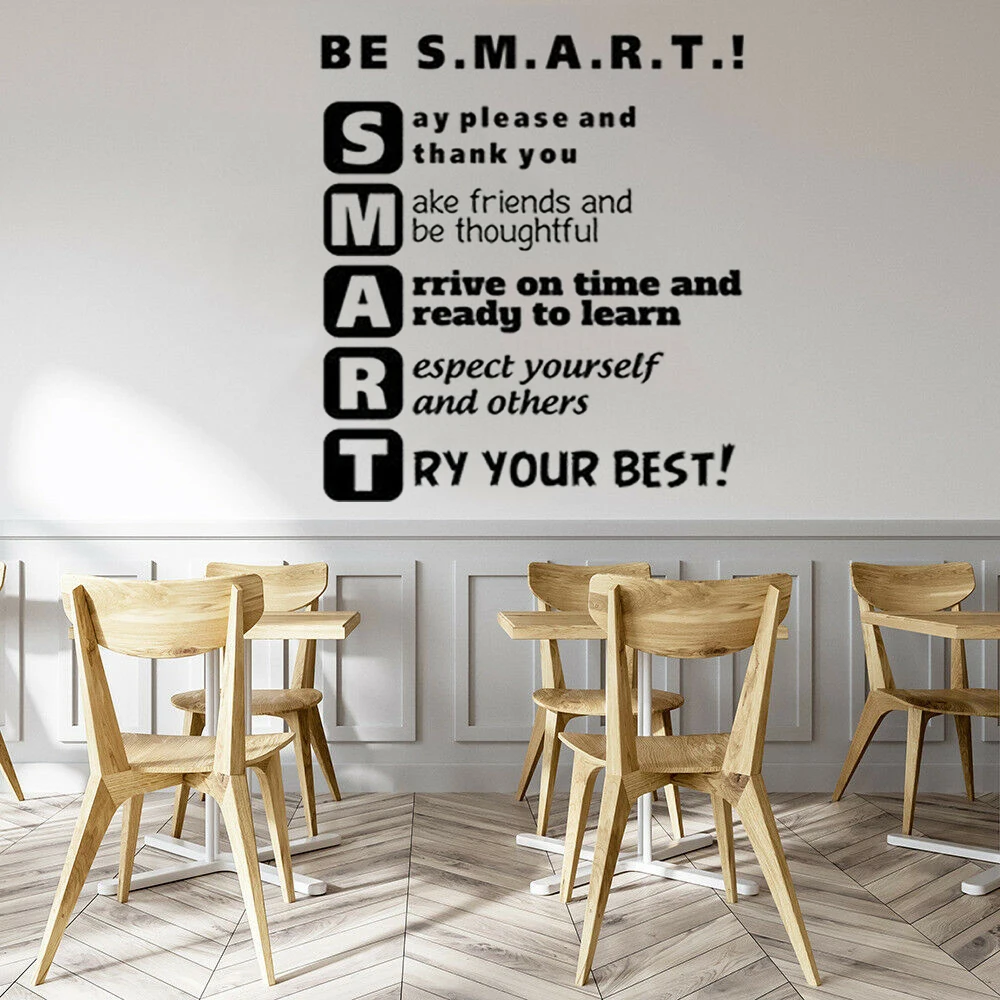 Be Smart Classroom Inspirational Quote Wall Decal Study Education Saying Vinyl Sticker Knowledge Sign Art School  Decor