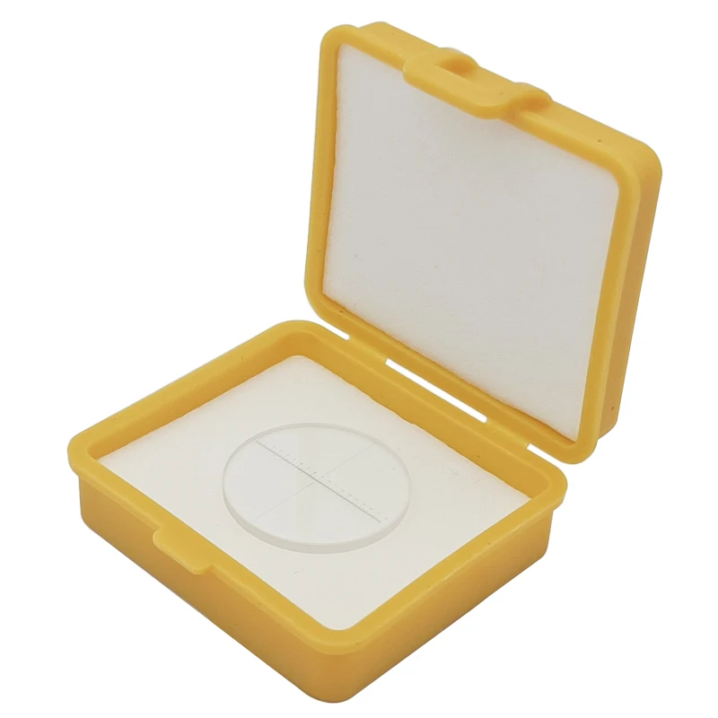 DIV=0.1 mm Microscope Eyepiece Micrometer Calibration Slide Ocular Reticle Vertical Line Horizontal Ruler 1-18 Diameter 20 mm