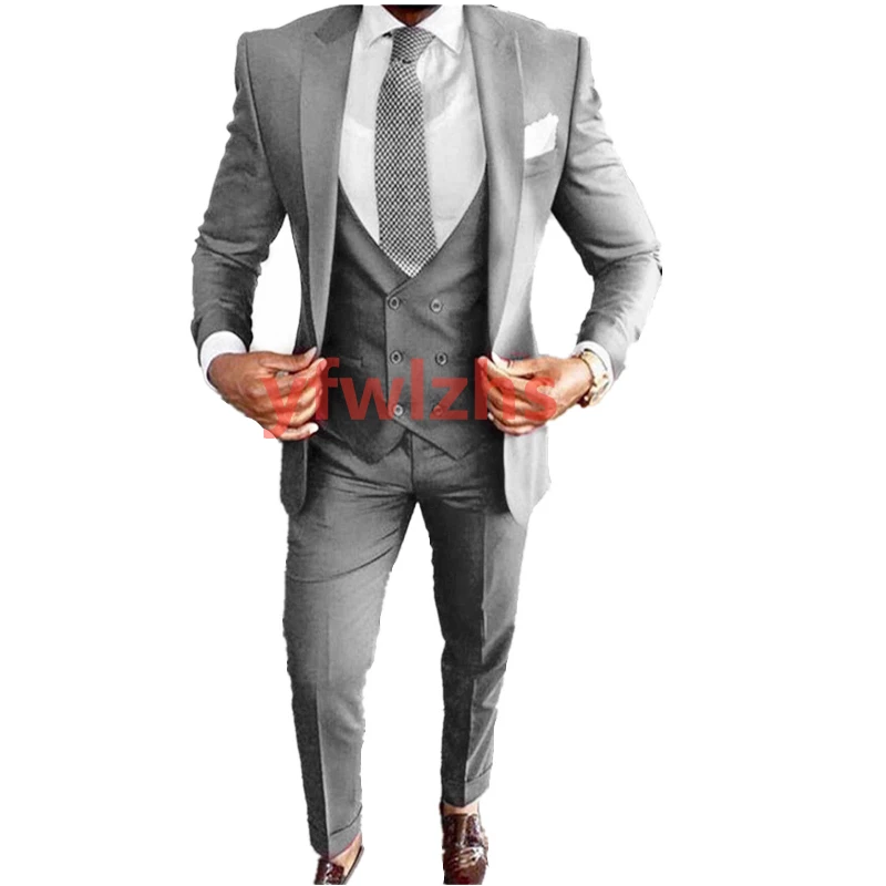 

Handsome One Button Groomsmen Peak Lapel Groom Tuxedos Men Suits Wedding/Prom Best Blazer ( Jacket+Pants+Vest+Tie) B369