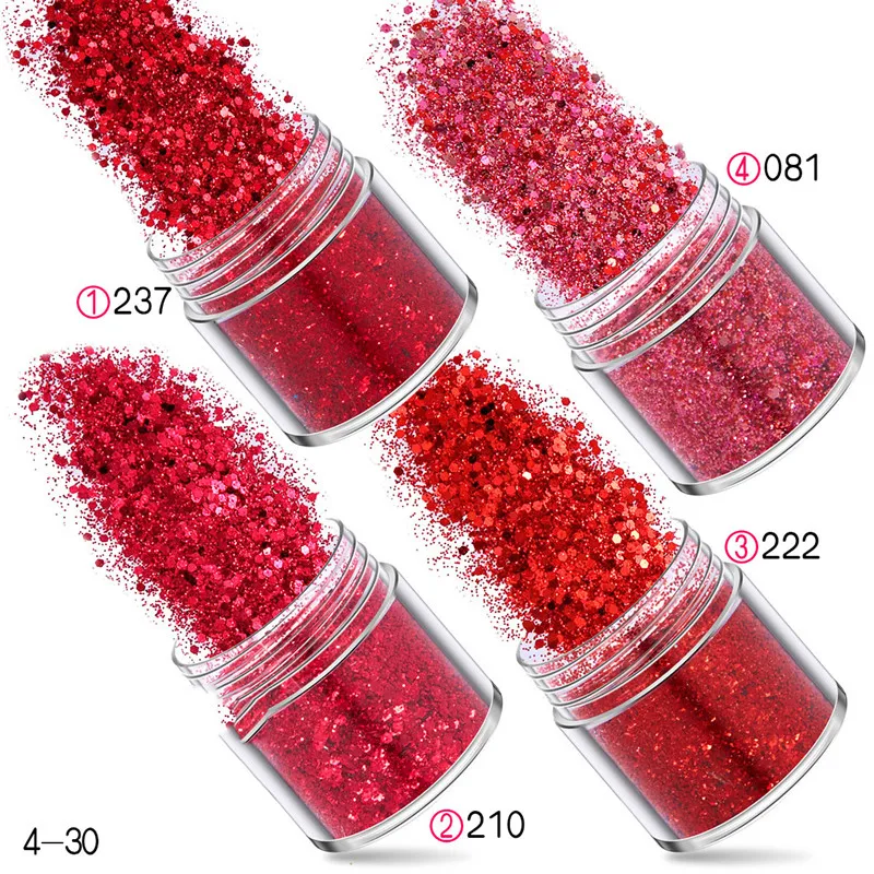 40/50ml Hexagonal Fine Powder Series Christmas Sequins Mixed Craft Nail Polish Holographic Glitter Powder Set Nail Decoration