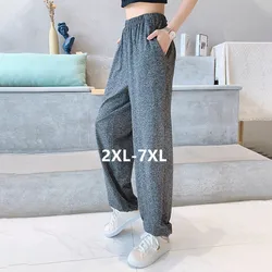 2XL-7XL New Women's Pajama Plus Fat Large Size Home Wear Wide Leg Sleep Trousers Spring Autumn Cotton Pants Female Pijama Mujer