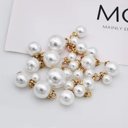 20PCS Round ABS Imitation Pearl rhinestones Beads for Jewelry making Earrings Head rope shoes DIY wedding candy Bag decoration