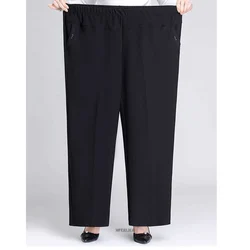 Plus Size 8XL 140kg Autumn Women's Straight Pants High Waist Large Size Trousers Office Lady Long Trousers Female Trousers