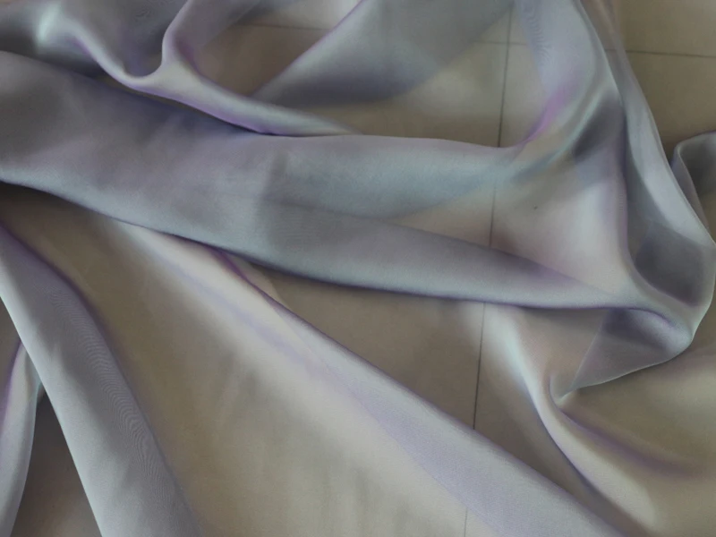 100cm*148cm Superdünner Zweifarbiger Chiffon-Gaze-Stoff, Weicher Tanz- und Brautstoff mit Schattierung – Detail 9