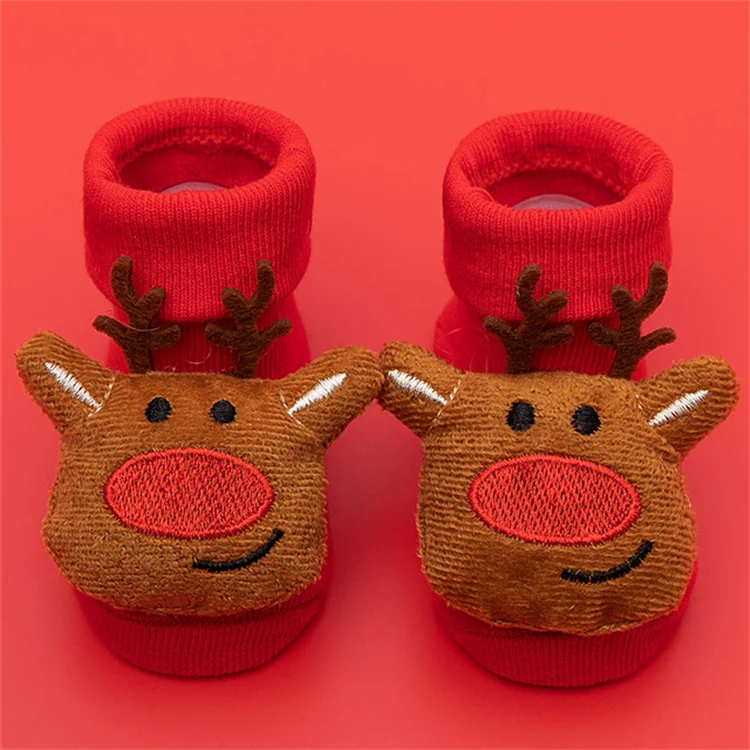 Lawadka 0-3T Winter Thick Infant Socks for Girls Boys Kids Christmas New Year's Socks Anti Slip Cotton Short Socks for Newborns