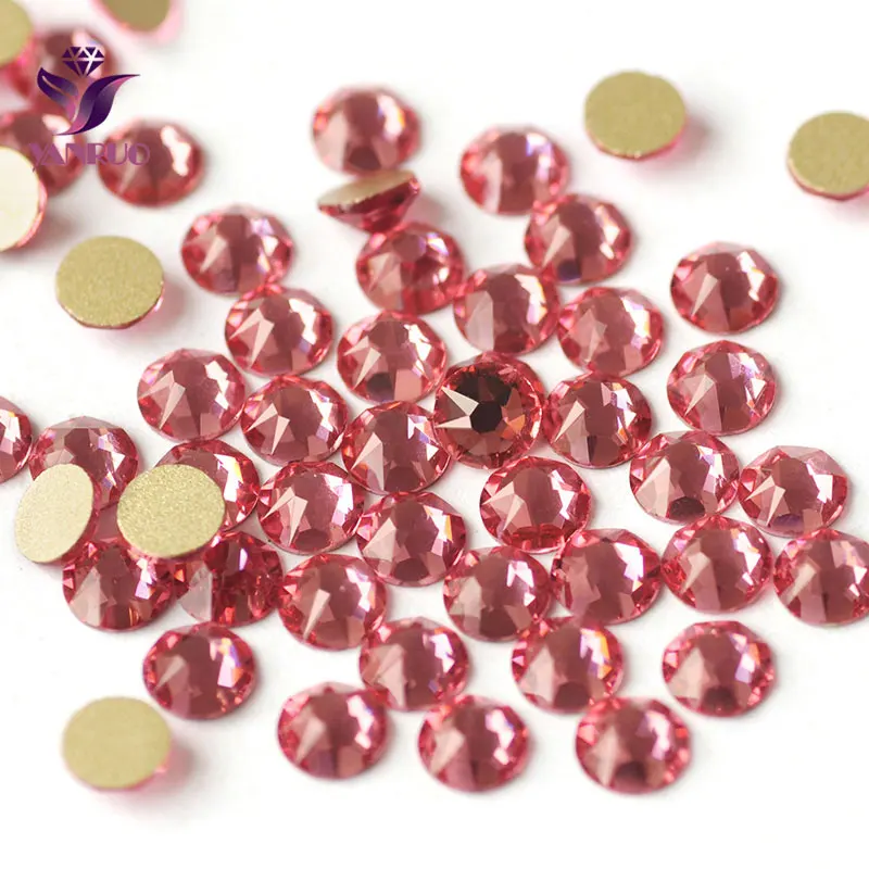 YANRUO 2088NOHF Strass Stones Pink Rhinestones Sewing Glass Handiwork Crafts for Rhythmic Gymnastics Swimwear pedraria