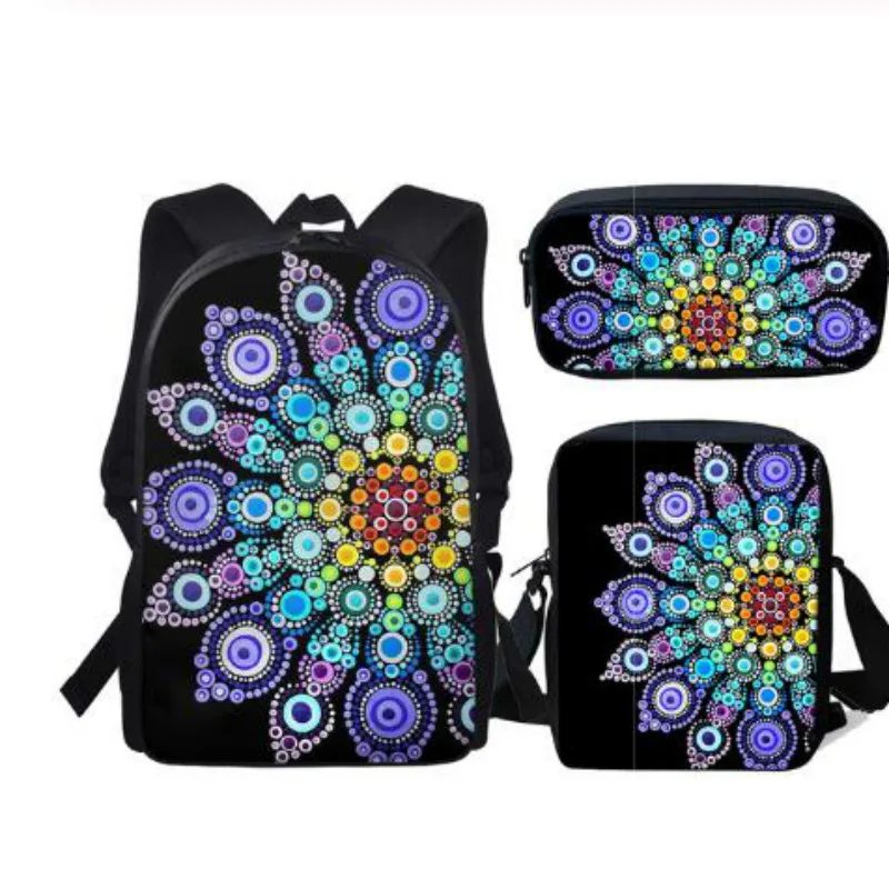 Children Bag Bohemia Print School Bags Set Backpack New Girls Boys Satchels Kids Backpack Teenage Children's Flower Book Bags