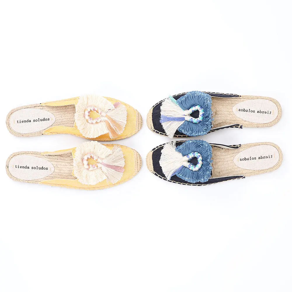 Espadrillas da donna scarpe 2022 pantofole piatte nuove infradito De Mujer vendita canapa estate scivoli in gomma Unicornio Pantufas