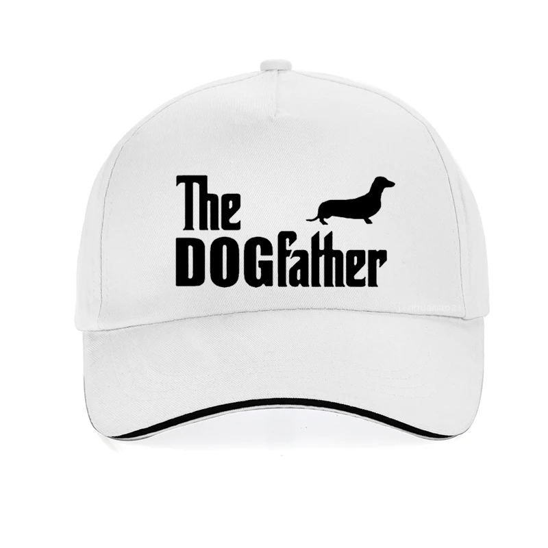 Fashion THE DOGFATHER Dachshund Sausage Dog Funny Humour Printed Baseball cap Brand Men and women adjustable snapback hat