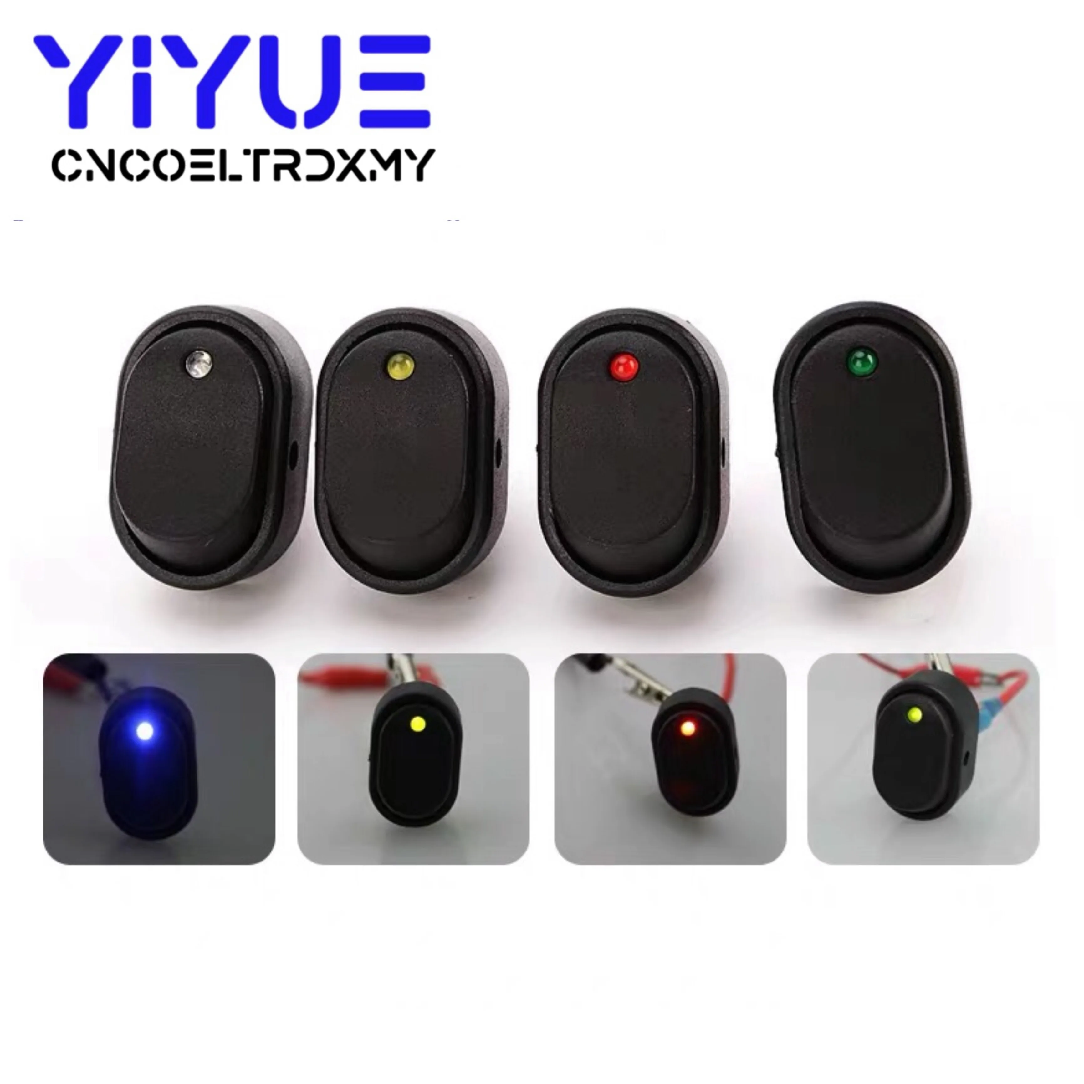 1pcs ASW-20D Rocker Switch ON-OFF 3Pins with Dot LED Light For Car Modification Truck Van Boat Push Button Switch