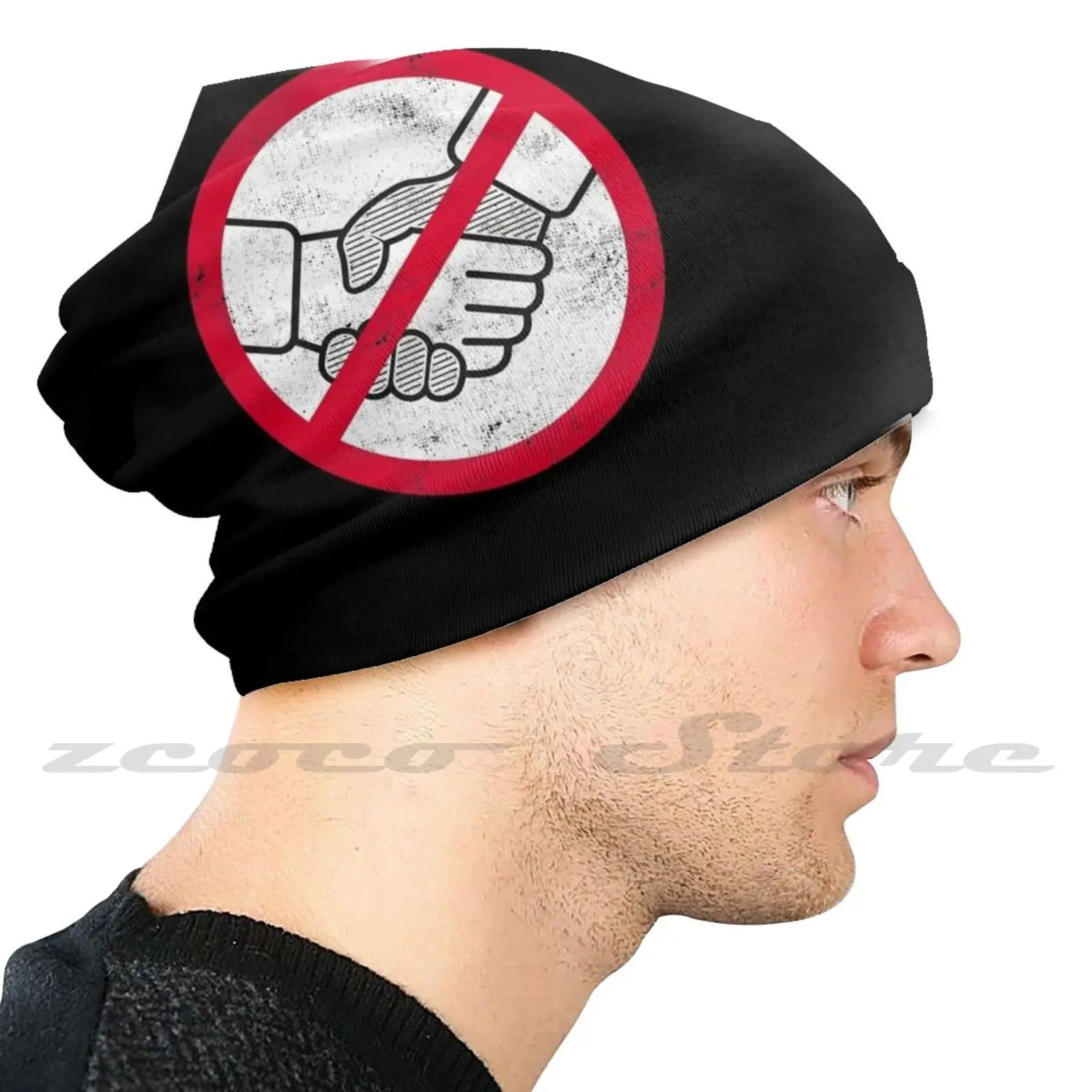 Stop No Handshake , Handshake No Thanks By Subgirl Adult Kids Knit Hat Hedging Cap Outdoor Sports Breathable Handshake No