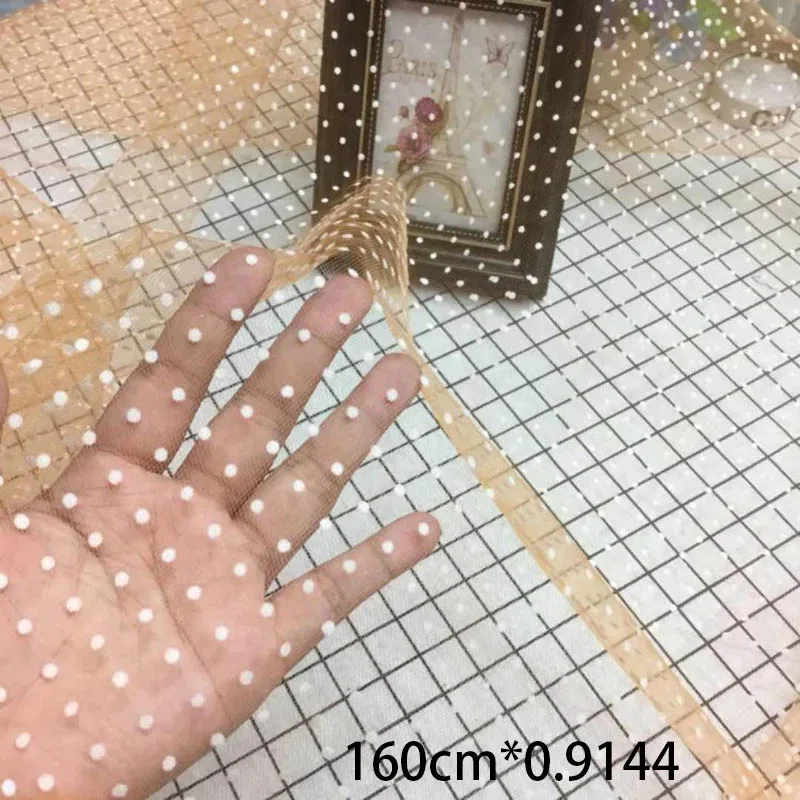 Flocking Dot Mesh Fabric Practical DIY Handcraft Clothing Sewing Fabric Multifunctional Headwear Dress Decoration Accessories