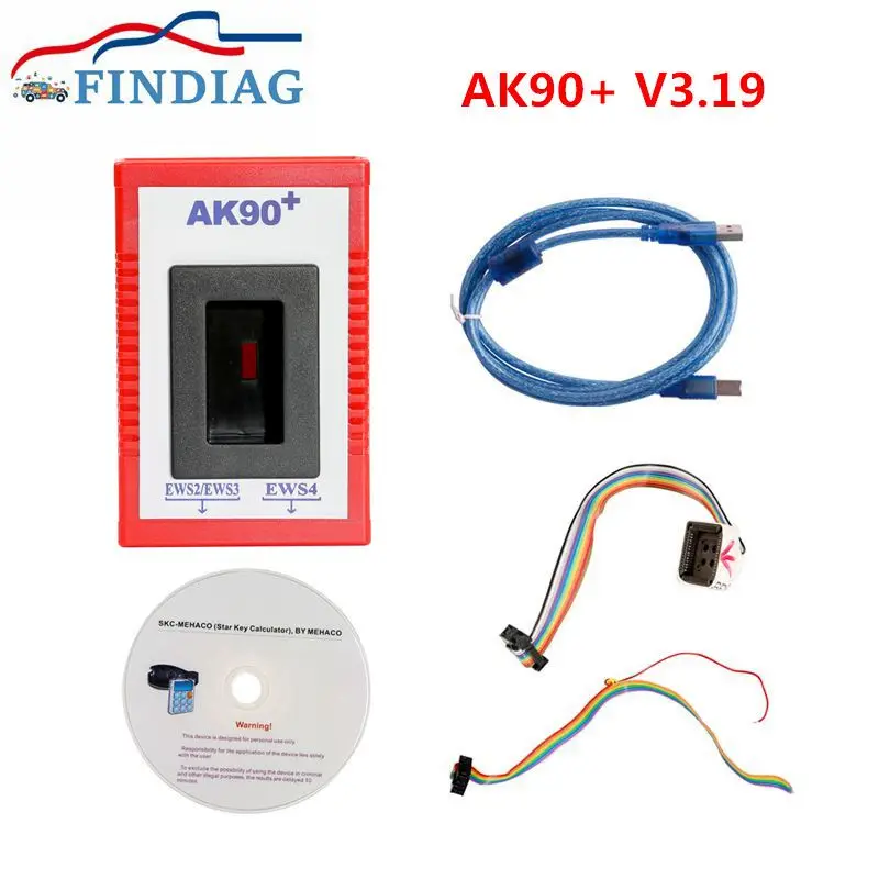 Best For BMW AK90 V3.19 Car Key Programmer AK90+ For BMW Code Reader From 1995-2009 AK 90 Identify Keys of all CAS and EWS2/3/4