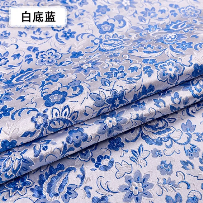 Satin Jacquard Pattern Fabrics Imitation silk Brocade Sewing Cheongsam Kimono Dress Patchwork Designer Material