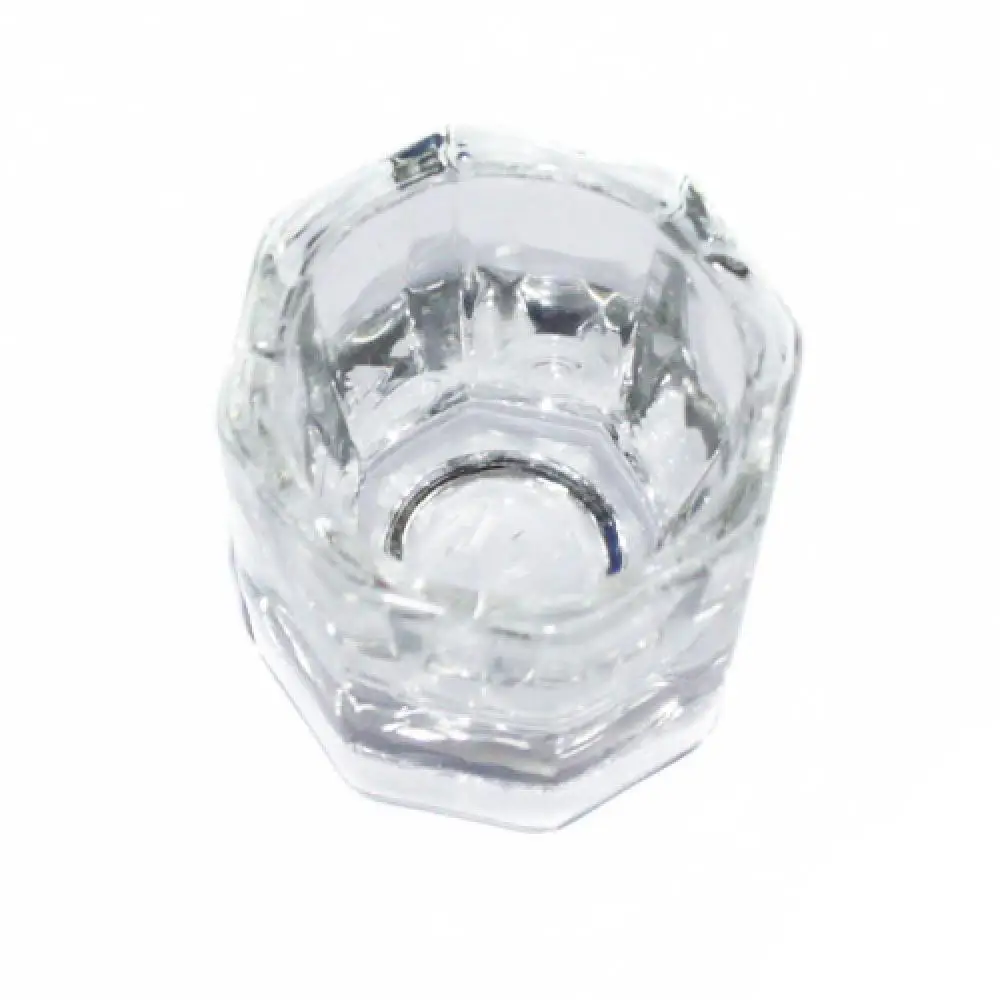 Showing Shelf Arcylic Powder Glass Cup Dappen Dish Container for Arcylic Nail Art Liquid Powder Octagonal Shape