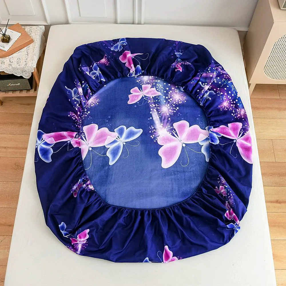 Space Butterfly Printed Bedsheet, Frosted Bedsheet, Bedroom Printed Bedspread, Bedding (Excluding Pillowcases), 1 Piece