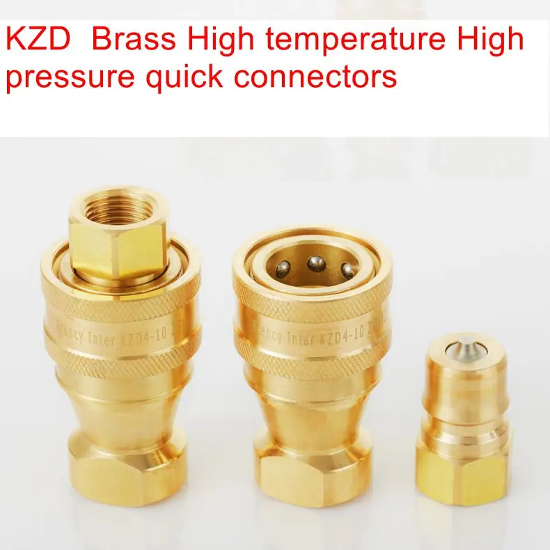 Type KZD （Replace NITTO SP-A）,  Brass Double self sealing high temperature and high pressure quick connector