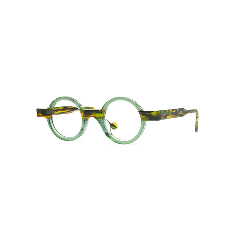 Belight Optical New Arrvial Fancy Round Vintage Retro Acetate Unique Colorful Design Spectacle Frame Precription Lens 9560